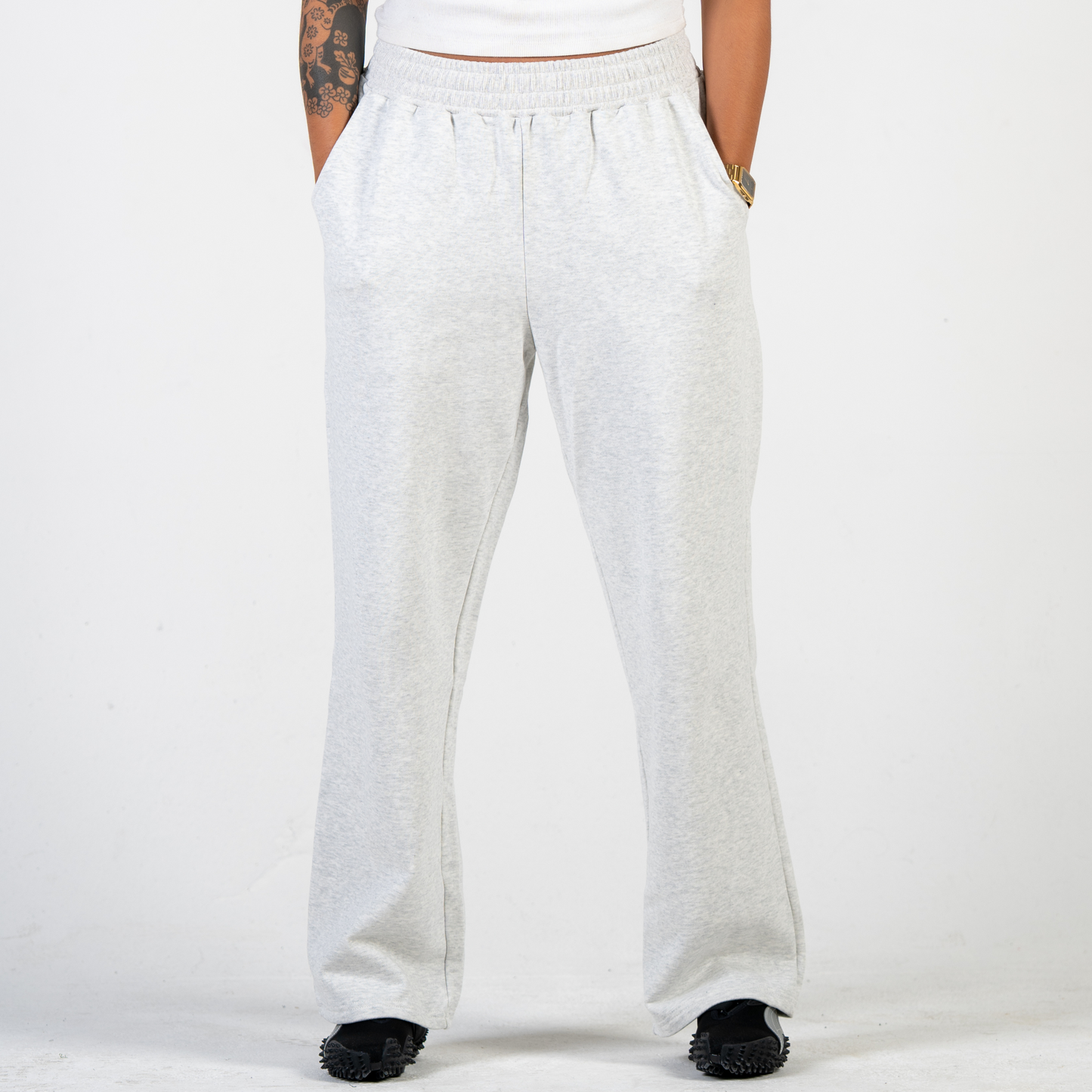 Comfort Theory Straight Leg Sweatpants - Grey Wire