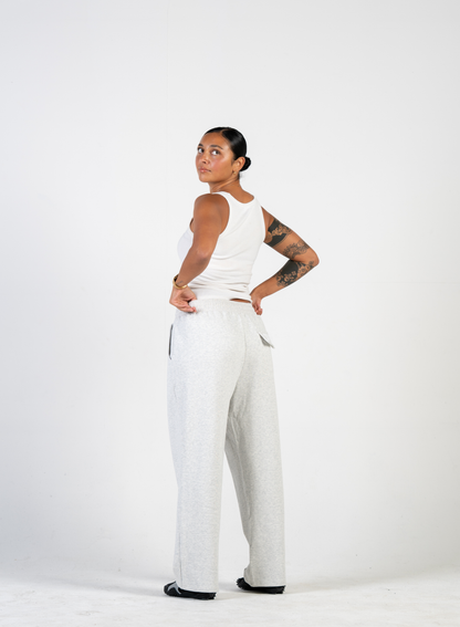 Comfort Theory Straight Leg Sweatpants - Grey Wire